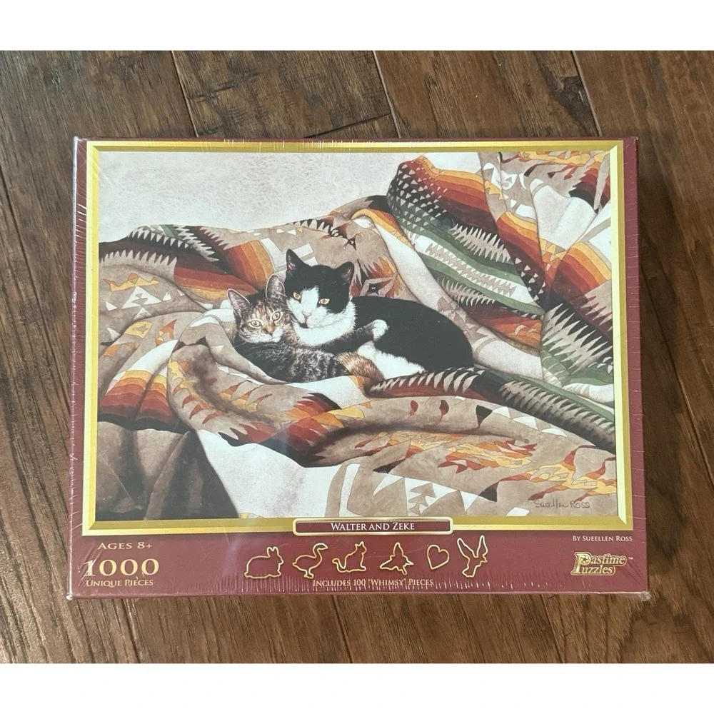 NEW Pastime 1000 Pc Jigsaw Puzzle WALTER ZEKE Cats w/ Special Whimsy Pieces 2012